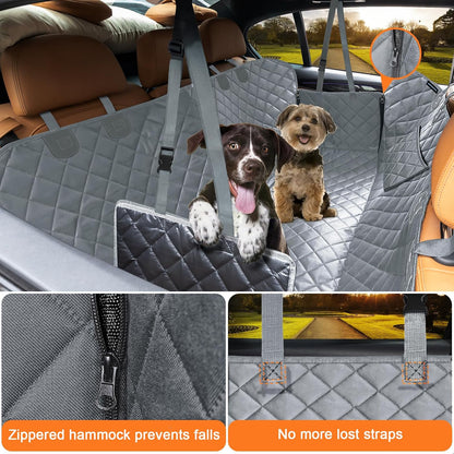 URPOWER Dog Car Seat Cover for Pets 100% Waterproof Seat Cover Hammock 600D Heavy Duty Scratch Proof Nonslip Durable Soft Back Seat Covers for Cars and SUVs
