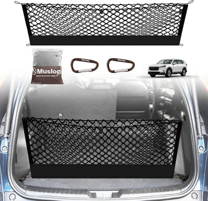 Muslogy Truck Bed Cargo Net Trunk Netting Compatible with 2023-2025 2026 Honda CR-V Accessories, Pickup Cargo Organizer SUV Sedan Storage Net w/Heavy Duty Carabiners - Colors B