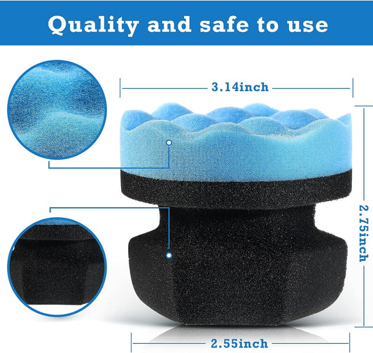 BBTO 3 Pieces Tire Shine Applicator Tire Dressing Applicator Pads Sponge Dressing Foam Gel Wet Car Detailing Reusable Cleaning Supplies for Car