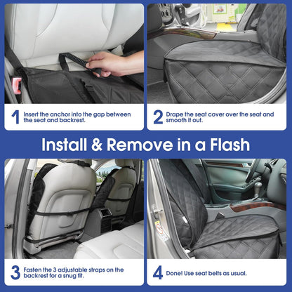 ALLANSING Front Seat Cover for Dogs with Side Flaps, Heavy Duty 900D Waterproof Seat Protector, Protects from Dirt & Scratches, for Pets & Daily Use, Fits Cars SUV Trucks Minivans (2-Pack)