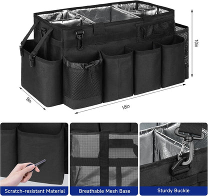 Cleaning Caddy Bag, Cleaning Supplies Organizer for Housekeepers, Housekeeping Caddy with Handle and Detachable Padded Cushion, Black