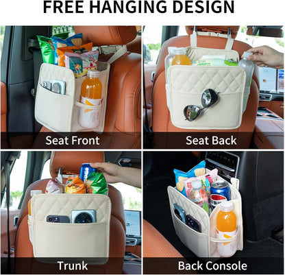 FrgKbTm Car Seat Back Hanging Bag Car Document Holder Multi-Pocket Bottle Bag Storage Box Organizer Travel Tidy Pouch Pocket Kids
