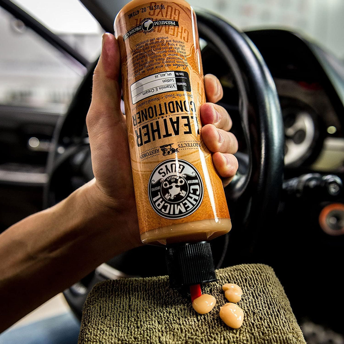 Chemical Guys Leather Conditioner, Vintage Series - Conditions, Nourishes, and Protects Natural, Synthetic, and Faux Leather Seats, Interiors, Apparel & Accessories, 16 fl oz