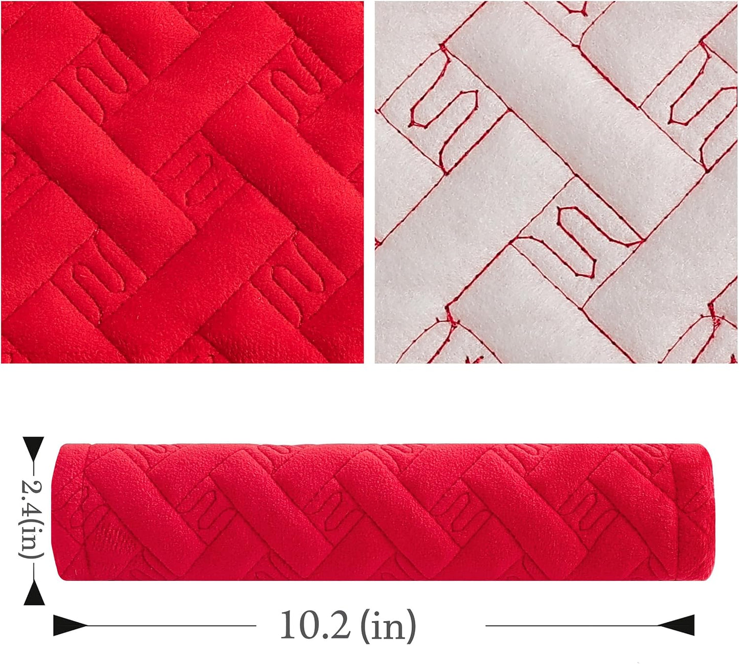 Amooca 2-Pack Soft Seat Belt Covers Universal Car Shoulder Pad Cushions with Braid Pattern for Comfortable Driving & Bag Strap Protection Red