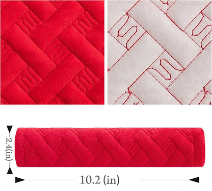 Amooca 2-Pack Soft Seat Belt Covers Universal Car Shoulder Pad Cushions with Braid Pattern for Comfortable Driving & Bag Strap Protection Red