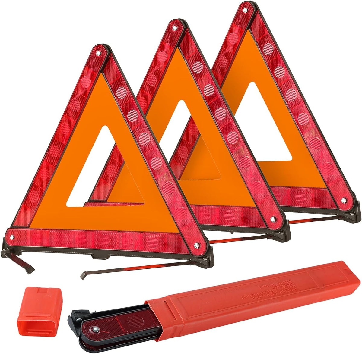 DASBET Emergency Warning Triangles | Roadside Safety Triangle, 3 Pack Foldable Warning Reflective Triangle with Case for Vehicles Breakdown
