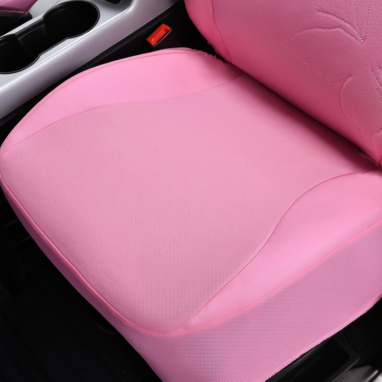 Flying Banner Butterfly car seat Covers ful Set Fashion Universal Lady Woman Female Rear Bench Split Colorized (Pink, 2 Fronts - Lace)