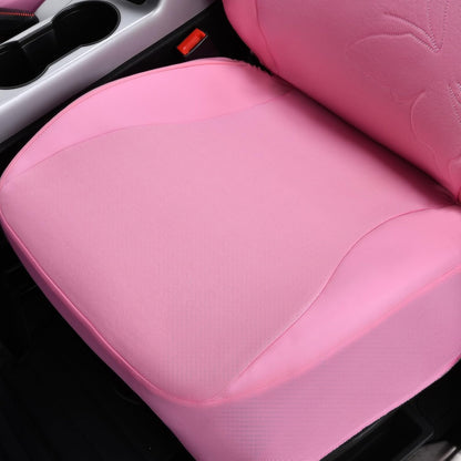 Flying Banner Butterfly car seat Covers ful Set Fashion Universal Lady Woman Female Rear Bench Split Colorized (Pink, 2 Fronts - Lace)