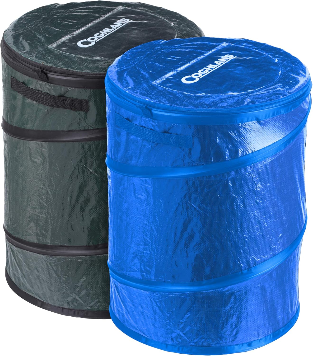 Coghlan's Deluxe Durable Pop-Up Trash Can – Collapsible Garbage Bin with Zippered Lid, Bag Clips, and Anchoring Points for Camping, Home, and Outdoor Use – 29.5 Gallon