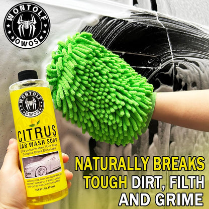 Wontolf CWK188 Car Wash Kit with Foam Gun, Car Wash Soap, Interior Detailer Cleaner, Wheel Cleaner, Car Care Cleaning Detailing Kit for Cars Trucks RVs SUVs Motorcycles (Works w/Garden Hose), 10 Items