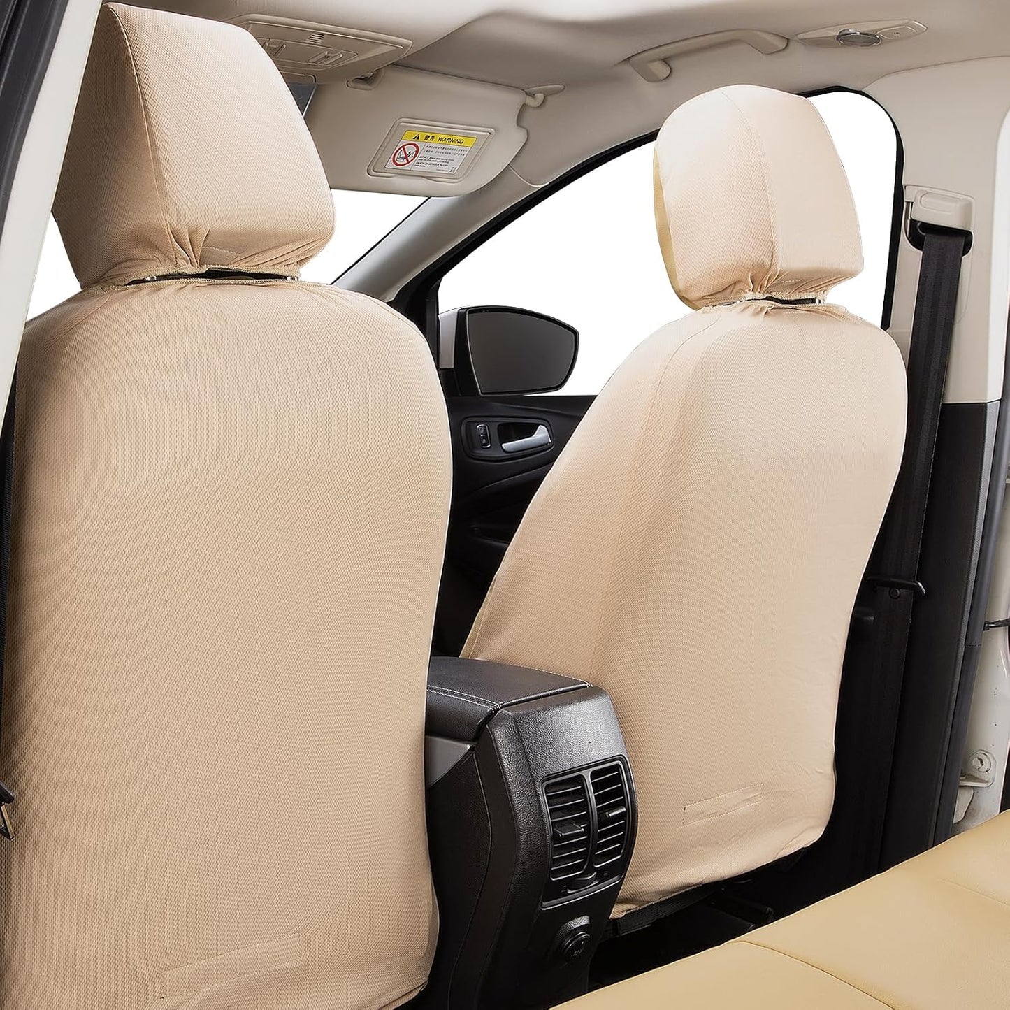 Flying Banner Carbon Fiber Leather Vehicle Seat Covers, Leopard Gray Black, Universal Fit - 8PCS