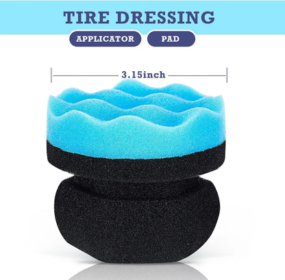 BBTO 6 Pcs Tire Hex Grip Dressing Applicator Washable Shine Applicator Dressing Pad Car Detailing Foam Sponge Reusable Cleaner Sponge for No Slip Tire