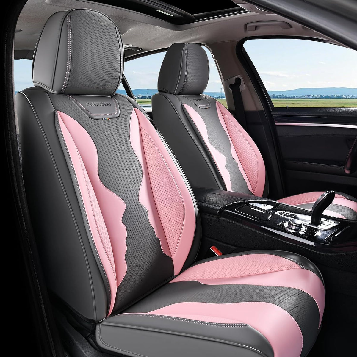 Coverado Car Seat Covers, Seat Covers Full Set, 5 Seats Automotive Seat Cover, Mesh Breathable Seat Protectors, Universal Fit for Most Cars
