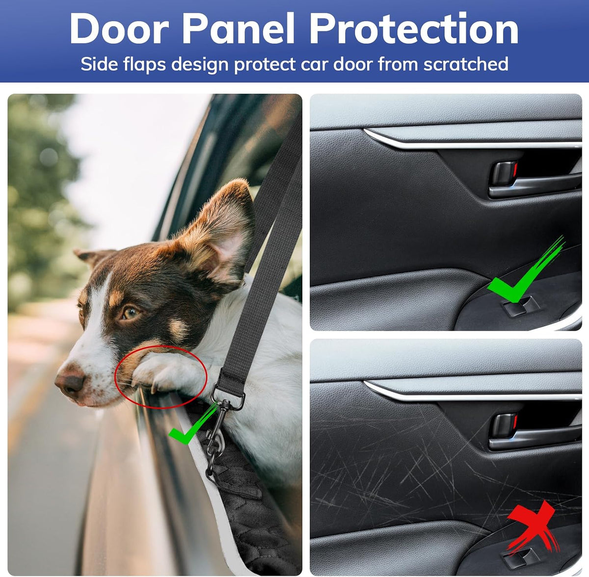 Mancro Dog Car Seat Cover for Back Seat, 2026 Upgraded 600D Heavy Duty Waterproof & Scratch-Resistant Dog Hammock for Car, Back Seat Pet Cover for Dogs with Sedan, Trucks and SUVs, Standard, Black