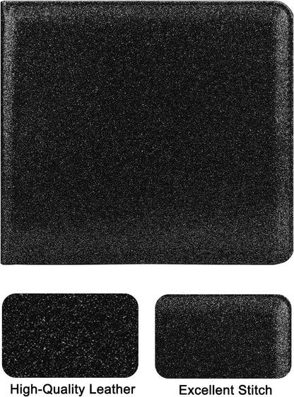 LumiMokki Car Registration and Insurance Holder, Leather Registration and Insurance Card Holder, Vehicle Glove Box Organizer - For Documents, Cards, License (Black)