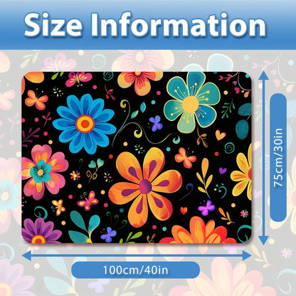 Universal Car Trunk Mat 29" x 39",Purple Colorful Flowers All Weather Trunk Protection Cargo Liner, Durable Cargo Mat Rear Trunk Liner,Stylish Vehicle Interior Accessories Suitable for Most Car Models