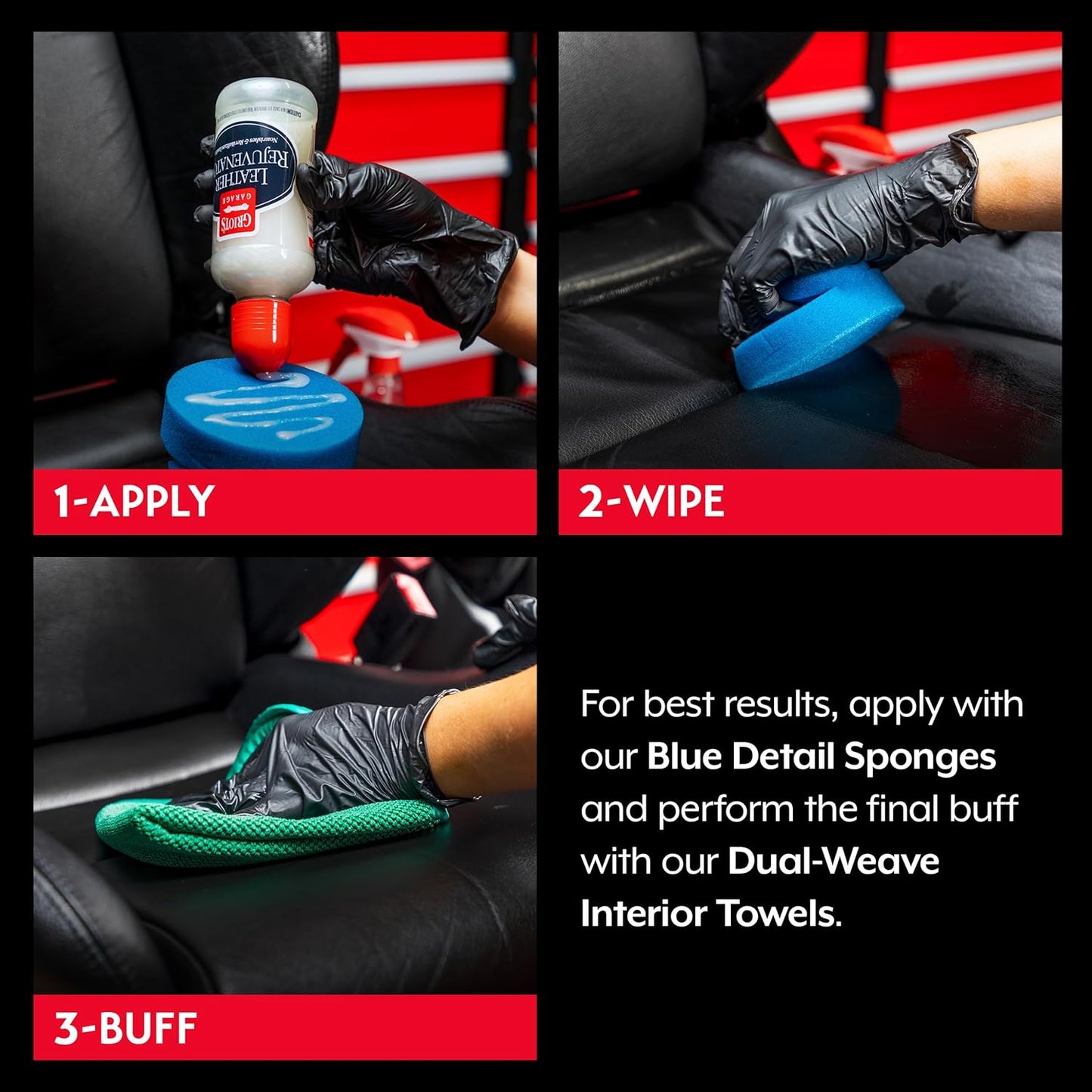 Griot's Garage Leather Rejuvenator for Car Seats, Upholstery, Auto, Home, Furniture, Shoes, Boots, Accessories, and More, Conditioner and Protectant, 8 Ounces