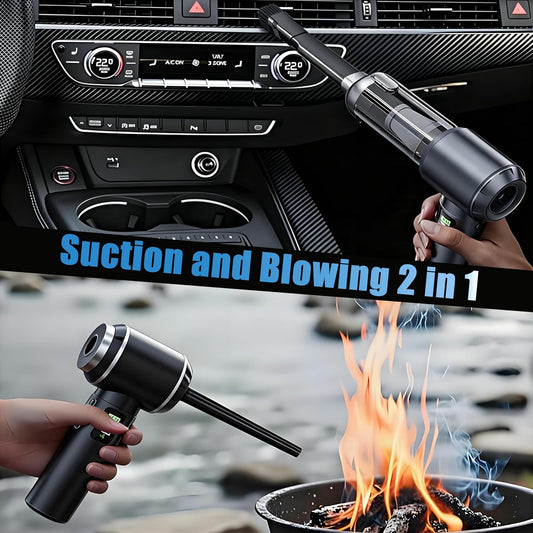 Handheld Car Vacuum Cordless with Air Duster, 30-Min Runtime 20000Pa Suction, Portable Rechargeable Small Handheld Vacuum for Car Detailing Interior Cleaning Pet Hair,Silver&Gray