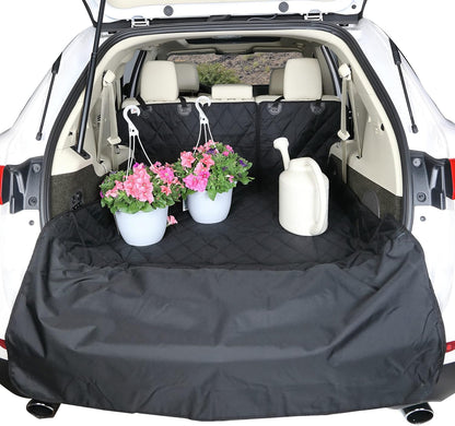 4Knines Split Cargo Liner for SUV – For Dogs & Pets, Heavy-Duty, Waterproof Trunk Mat & Cargo Cover – Fits 60/40 Split Bench & Armrest Pass-Through – Machine Washable, Non-Slip, Durable (Large, Black)