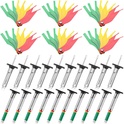 Tire Tread Depth Gauge Brake Lining Gauge Set Color Coded Tire Brake Lining Thickness Automotive Pad Measure Ruler Tool(30 Pcs)