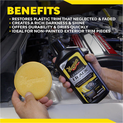 Meguiar's Ultimate Black Plastic Restorer, 16OZ BT, 6/CV