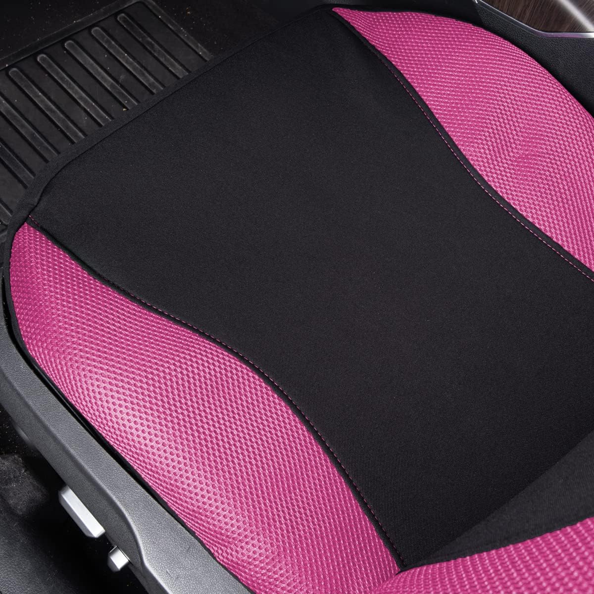 Flying Banner Butterfly car seat Covers ful Set Fashion Universal Lady Woman Female Rear Bench Split Colorized (Pink, 2 Fronts - Lace)