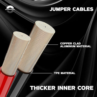Jumper Cables for Car Battery，Heavy Duty Booster Cables for Jump Starting Dead or Weak Batteries, Emergency Start Cable for Car Van Truck with Carry Bag(6Gauge,16FT)