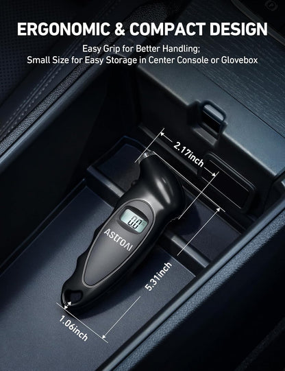 AstroAI Digital Tire Pressure Gauge 200 PSI, Industrial Tire Gauge Calibrated to ANSI B40.7 Grade 2A (±0.5%), AAA Batteries, for Light Trucks, Pickup Trucks, SUVs, Cars (Black)