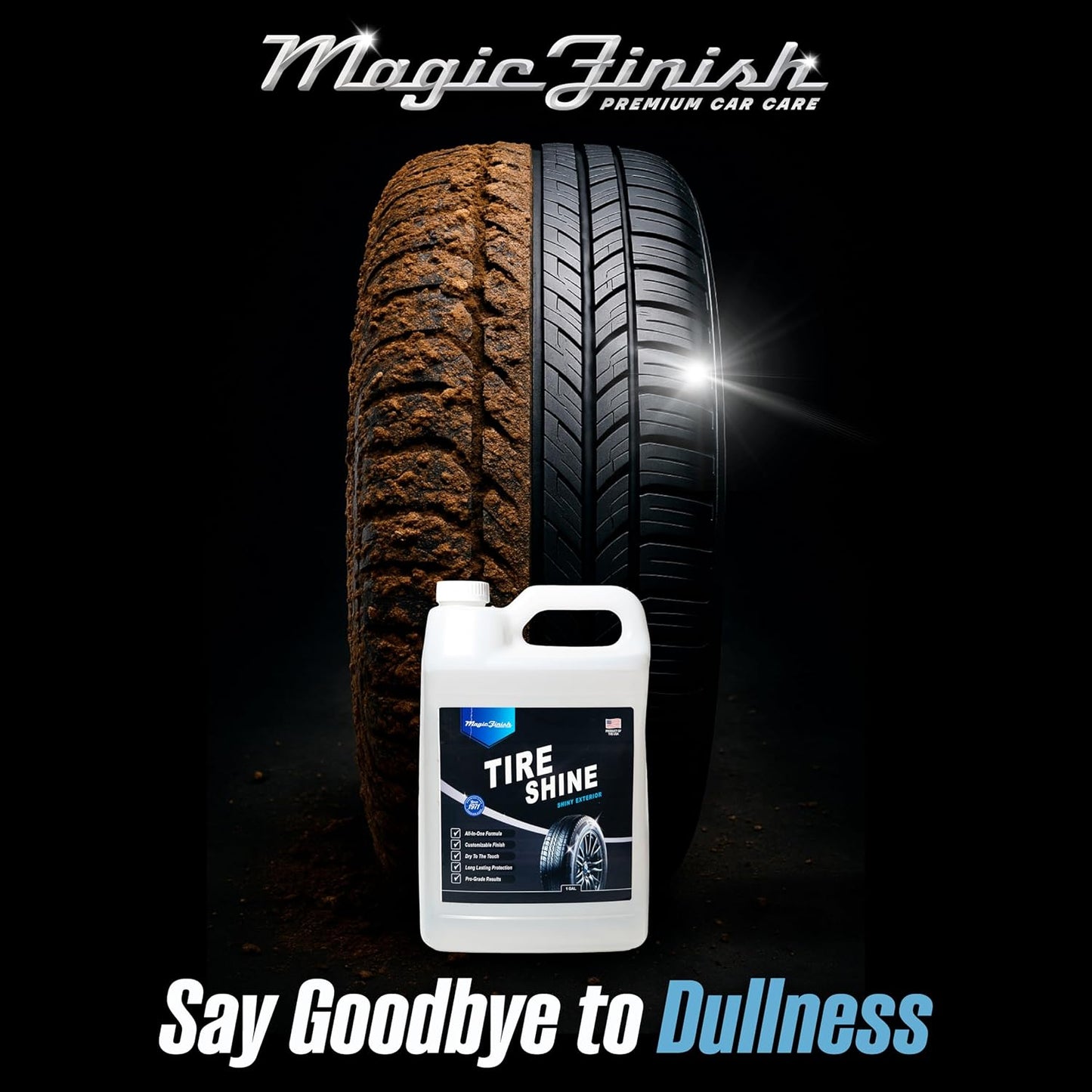 Magic Finish Wheel Cleaner (16 fl oz) – Premium Wheel Cleaner Spray for Brake Dust and Grime with Fast Cling Formula – Car Cleaning Supplies for Chrome, Alloy, Painted Wheels & Powder-Coated Finishes