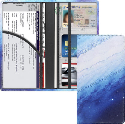 LumiMokki Premium Car Registration & Insurance Card Holder with Magnetic Shut, Vehicle Glove Box Car Organizer - For Documents, Cards, License (Black)