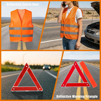 Car Roadside Emergency Kit Automotive Car Safety Kits for Vehicles Woman Man Teen Black