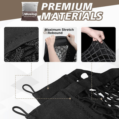 Muslogy Truck Bed Cargo Net Trunk Netting Compatible with 2023-2025 2026 Honda CR-V Accessories, Pickup Cargo Organizer SUV Sedan Storage Net w/Heavy Duty Carabiners - Colors A