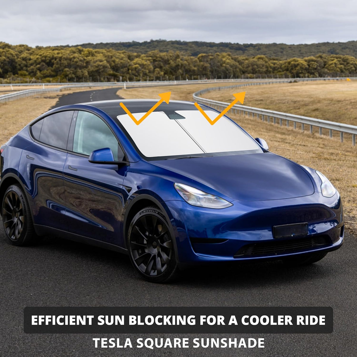 EcoNour 2 Piece Foldable Car Windshield Sun Shade – UV & Heat Protection, Interior Cooling, Durable Upgraded Design, Easy Fold, Front Window Sunshade - Medium (31" L x 28" W)