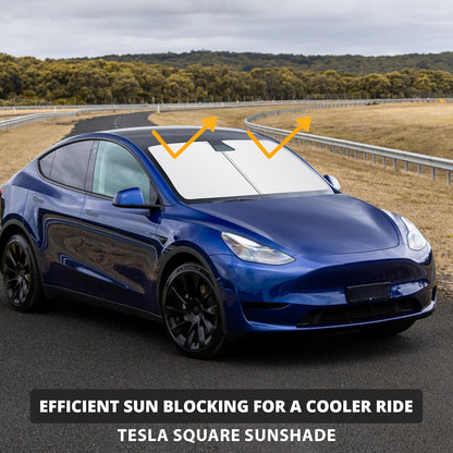 EcoNour 2 Piece Foldable Car Windshield Sun Shade – UV & Heat Protection, Interior Cooling, Durable Upgraded Design, Easy Fold, Front Window Sunshade - Medium (31" L x 28" W)