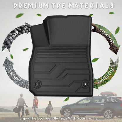 KARPAL Floor Mats for 2007-2013 Chevy Silverado & GMC Sierra 1500 Crew Cab / 2007-2014 2500/3500 HD(Footwell Coverage), All-Weather TPE Custom Fit Floor Liners Car Accessories
