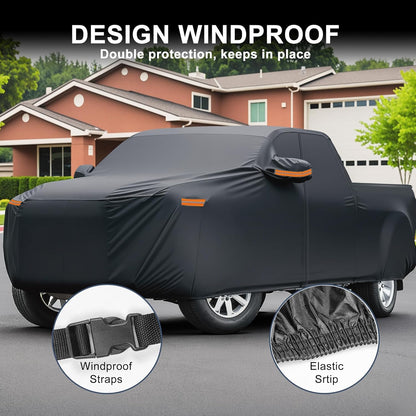 X AUTOHAUX Car Cover for Honda Civic Sedan/Coupe 210D-PU Outdoor Full Car Cover All Weather with Door Zipper for Waterproof Windproof Sun Rain Snow Protection