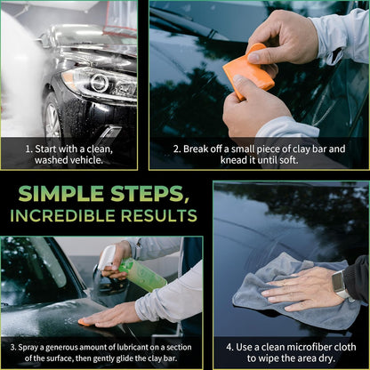 Magic Shield Clay Bar Triple Pack - 100g Each of Light, Medium & Heavy-Duty Clay Bars for Car Detailing - Deep Cleaning & Shine Restoration with Magic Clay Bars for Professional Auto Detailing