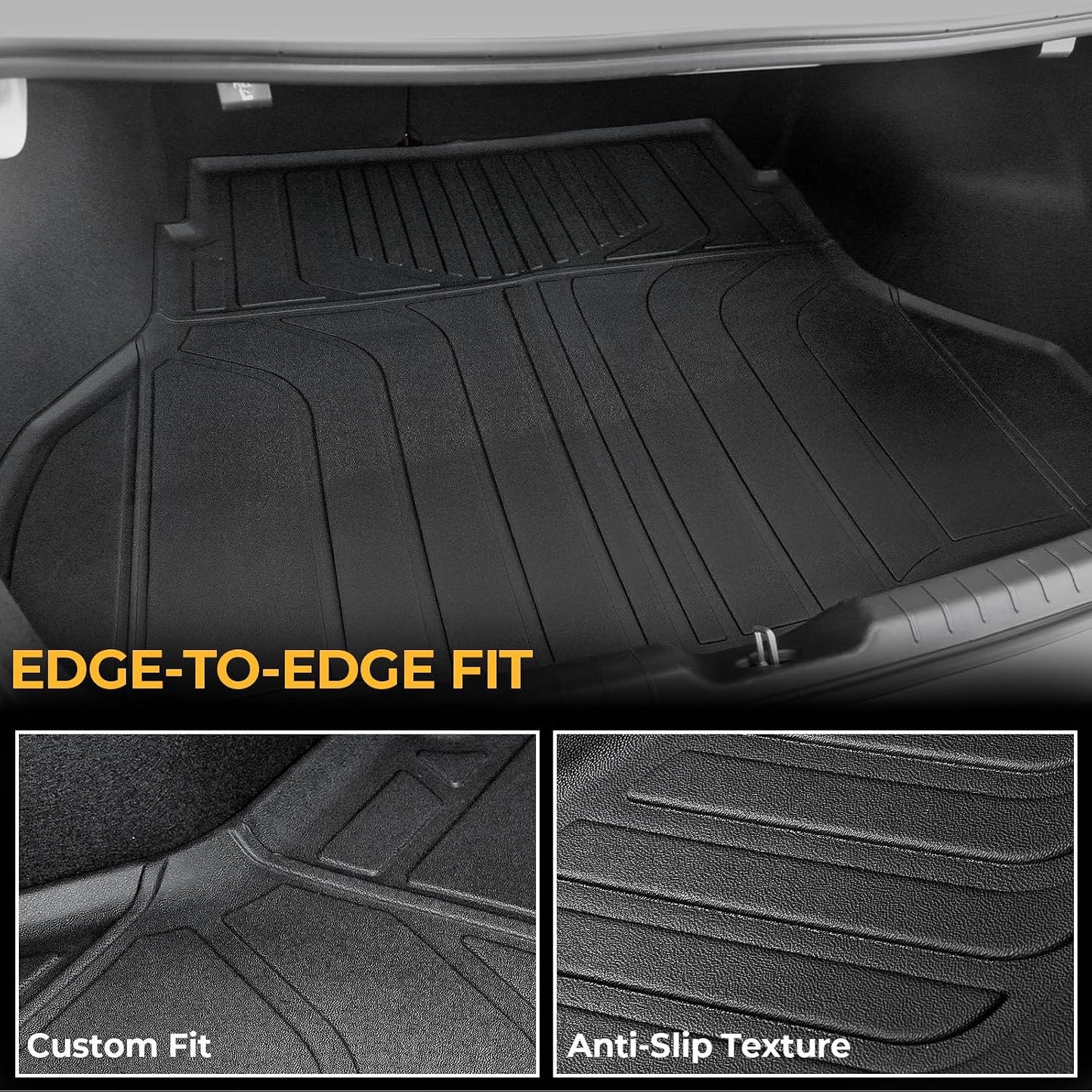 Floor Mats for Kia K5 2021-2026/Hyundai Sonata Gas 2020-2026, All Weather Floor Mats Trunk Cargo Liner Accessories, Full Coverage Set (Fit FWD Models)