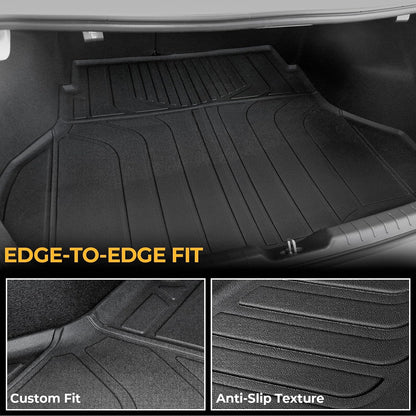 Floor Mats for Kia K5 2021-2026/Hyundai Sonata Gas 2020-2026, All Weather Floor Mats Trunk Cargo Liner Accessories, Full Coverage Set (Fit FWD Models)