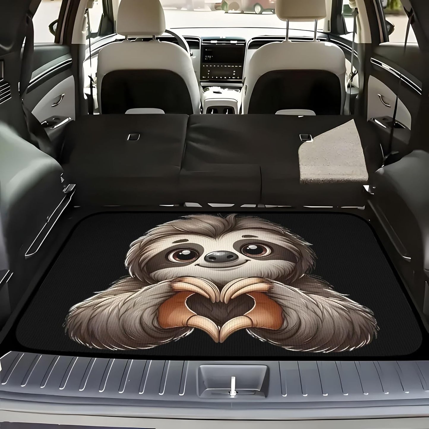 Universal Car Trunk Mat 29" x 39",Purple Colorful Flowers All Weather Trunk Protection Cargo Liner, Durable Cargo Mat Rear Trunk Liner,Stylish Vehicle Interior Accessories Suitable for Most Car Models