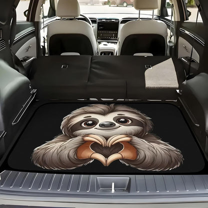 Universal Car Trunk Mat 29" x 39",Purple Colorful Flowers All Weather Trunk Protection Cargo Liner, Durable Cargo Mat Rear Trunk Liner,Stylish Vehicle Interior Accessories Suitable for Most Car Models