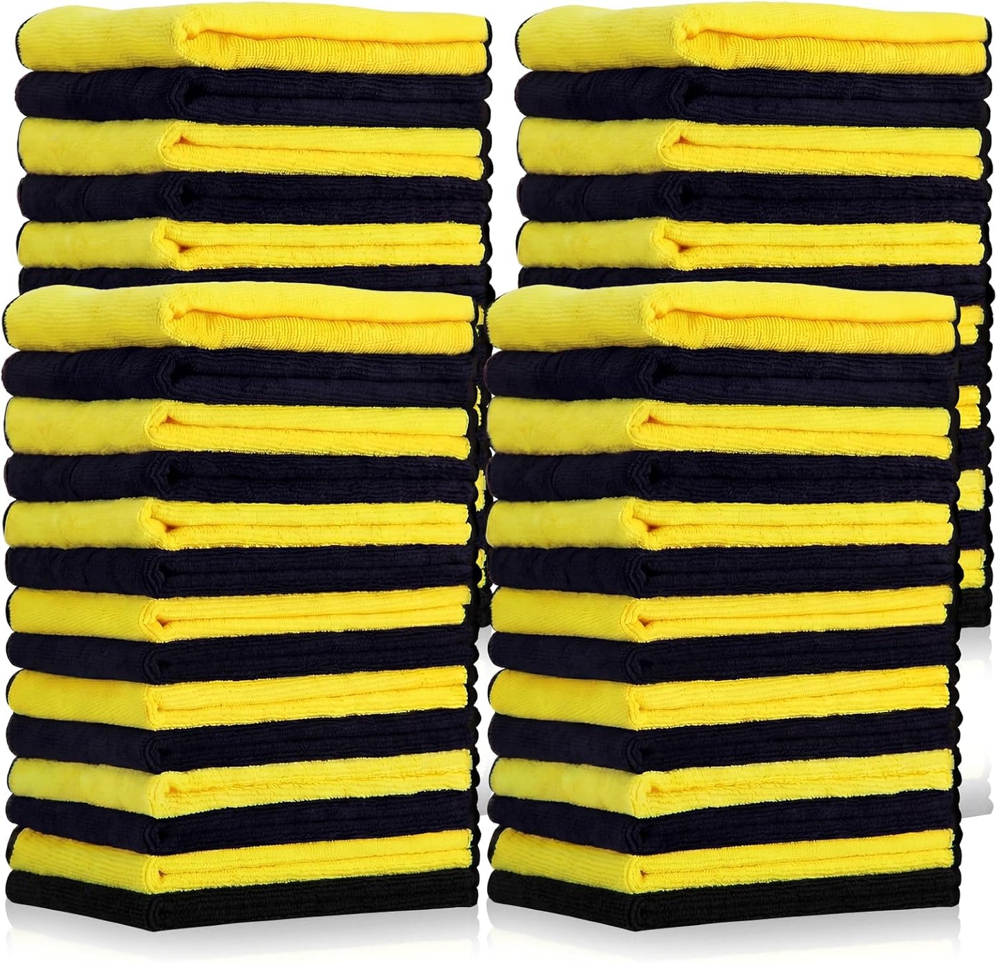 Tallew 40 Pcs Microfiber Towels:16"x16" Microfiber Drying Towels Bulk Micro Fiber Car Cleaning Cloth for Cars Drying Washing Polishing Office Windows Cleaning Household Supplies (Yellow)