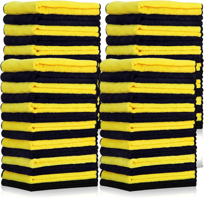 Tallew 40 Pcs Microfiber Towels:16"x16" Microfiber Drying Towels Bulk Micro Fiber Car Cleaning Cloth for Cars Drying Washing Polishing Office Windows Cleaning Household Supplies (Yellow)