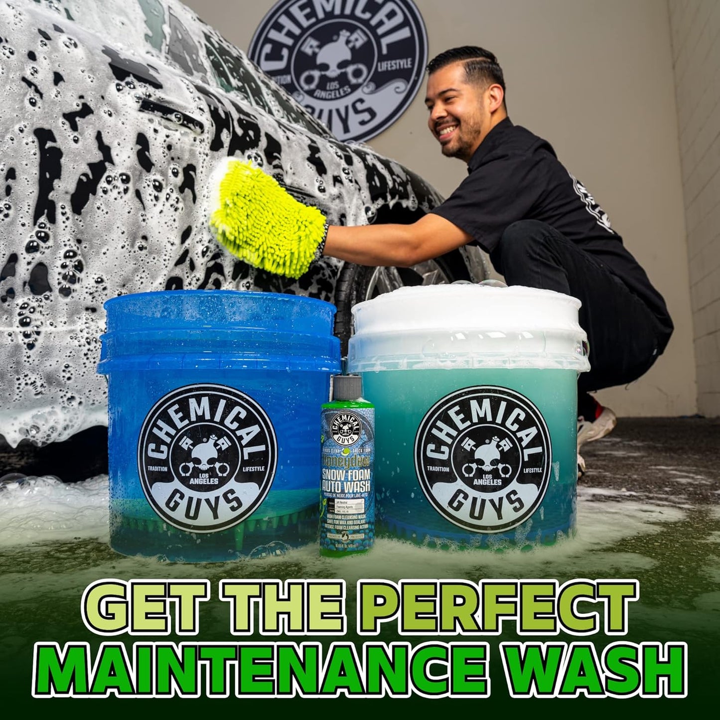 Chemical Guys Car Wash Soap for Foam Cannon or Bucket, Honeydew Snow Foam Car Wash Soap for Trucks, Motorcycles, RVs & More, Super Suds, Honeydew Scent - 128 oz (1 Gallon)