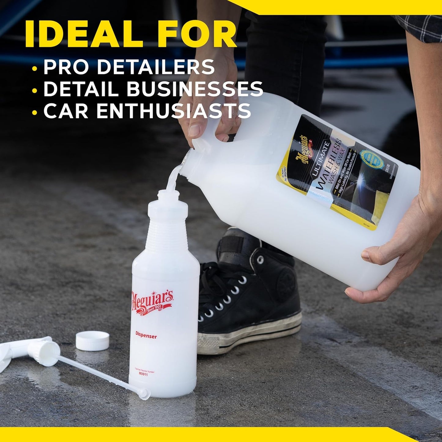 Meguiar's Ultimate Waterless Wash & Wax, Scratch-Free Waterless Car Cleaning Spray That Makes Detailing Quick and Easy, 2-in-1 Cleaner and Protection to Help Your Ride Shine, 26 Oz