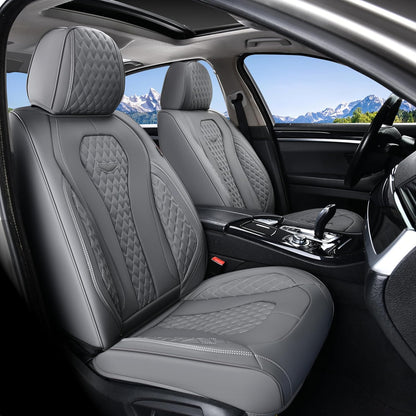 Coverado Seat Covers, Car Seat Covers Full Set, Black Car Seat Cover, Car Seat Covers Front Seats Back Seat Cover, Waterproof Car Seat Cushion, Leather Seat Covers Seat Protector Fit for Most Cars