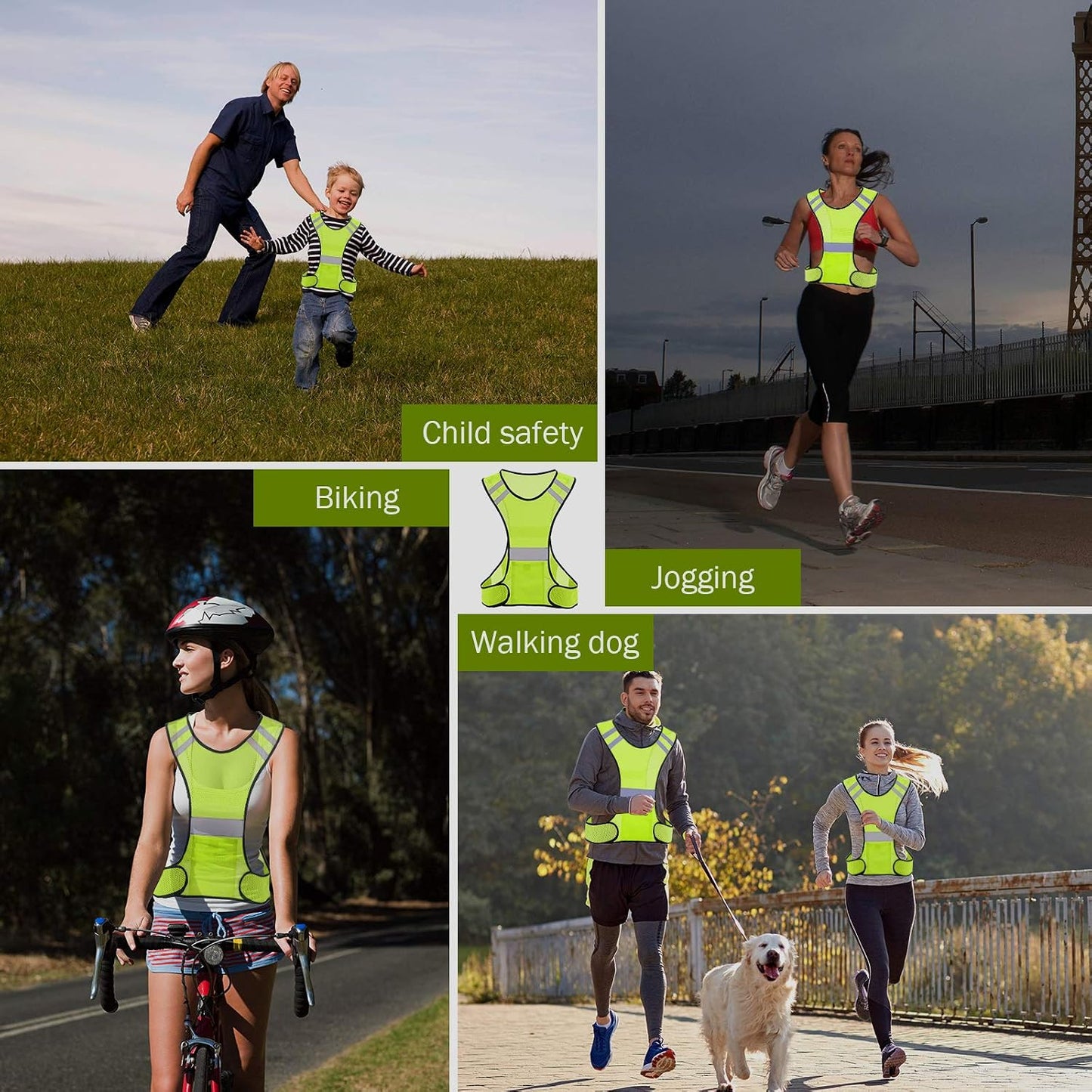 TCCFCCT Reflective Running Vest, High Visibility Running Gear with Large Pocket