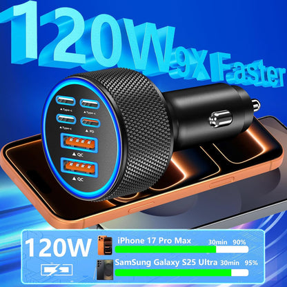 USB C Car Charger, Rombica 2Pack 3-Port 67W Dual PD USB-C&USB-A Car Power Cigarette Lighter USB Charger 3 in 1 PD/QC Type C Fast Car Charge for iPhone 17 17 Pro Max 16 15 14 13 12/Galaxy S26 S25/Pixel