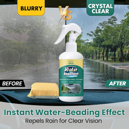 Glass Water Repellent Spray - Hydrophobic Rain Repellent for Car Windshield, Shower Doors, Windows & Mirrors - Long-Lasting Waterproof Treatment, Streak-Free Vision, Prevents