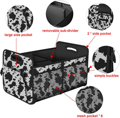 Femuar Car Trunk Organizer with Large Capacity Waterproof Car Accessories for Women & Men, Collapsible Trunk Organizer for Suv/Jeep/Sedan,Tools (Black, Standard)